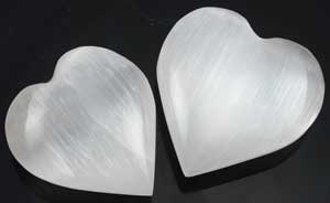 Small White Selenite Heart