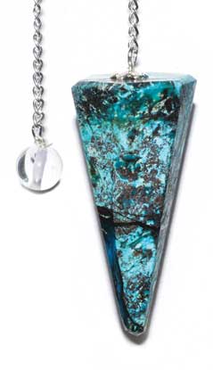 6-sided Chrysocolla pendulum