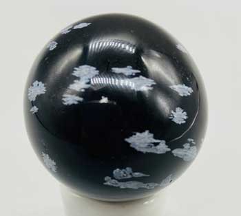 40mm Obsidian, Snow Flake sphere