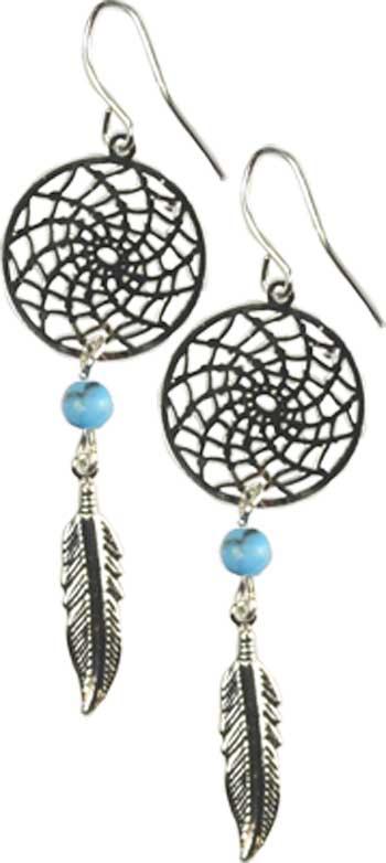 Dream Catcher Earring w/ Turquoise