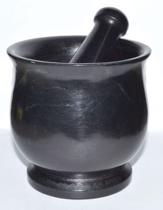 4" Black Soapstone Mortar & Pestle