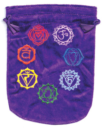 6"x 8" 7 Chakra Purple velveteen bag